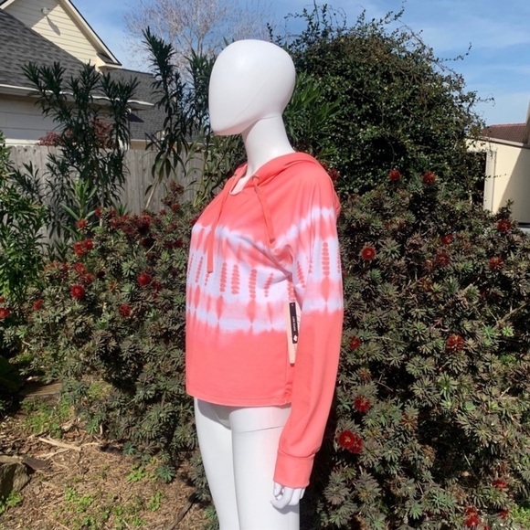 NWT NANETTE Lepore Crop Tie-Dye Pink Hoodie Jacket/Sweatshirt - Picture 8 of 14